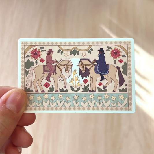 cowboy tapestry sticker